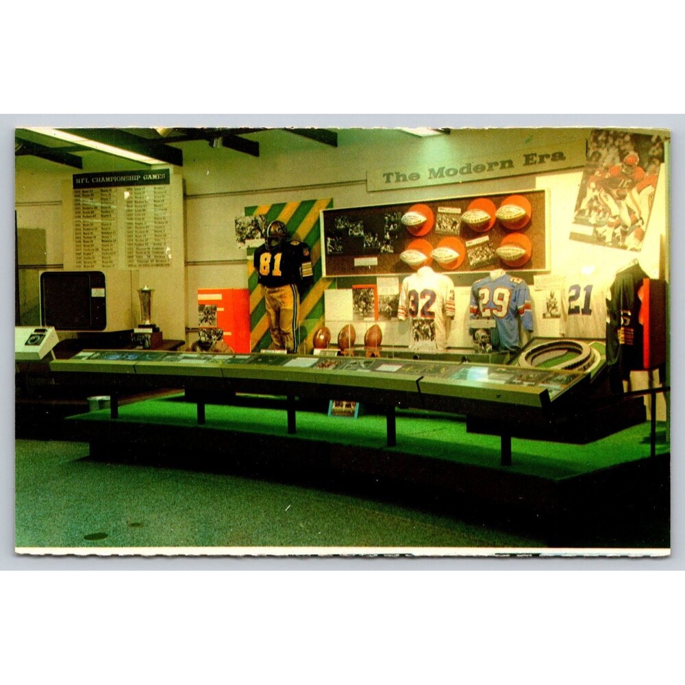 Postcard Ohio Canton Pro Football Hall of Fame Modern Era Achievements c1970s OH